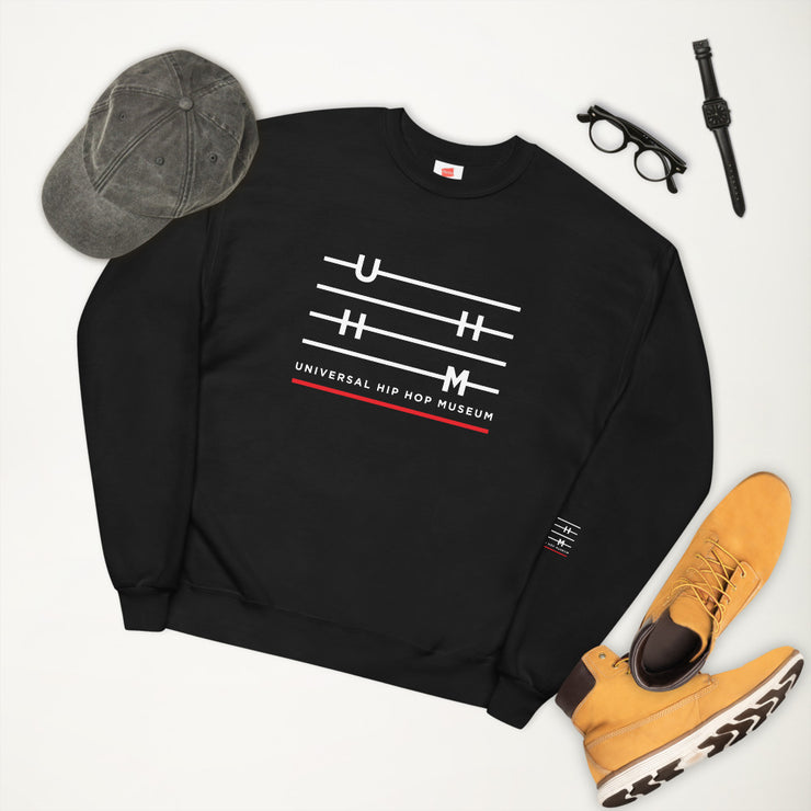 UHHM Black Unisex fleece sweatshirt